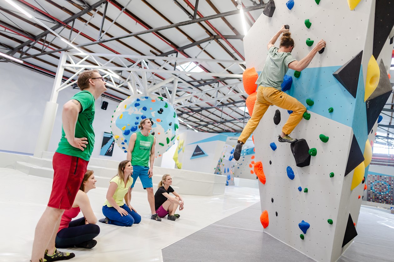 Bouldern in der Boulderwelt, Bouldersession