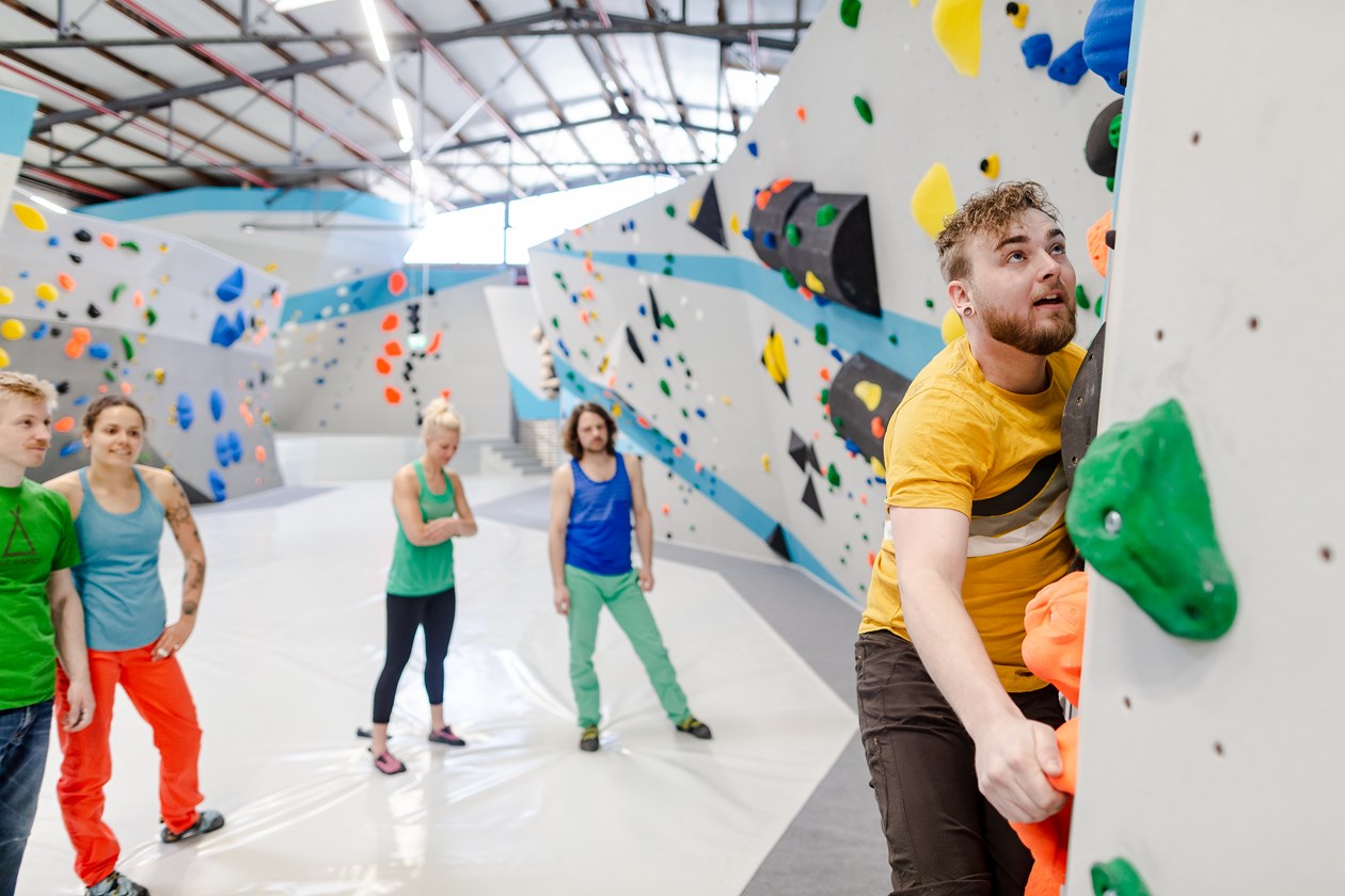 Bouldern in der Boulderwelt, Bouldersession