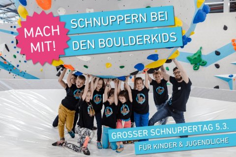 Boulderkids Schnuppertag am 5.3. in der Boulderwelt Dortmund