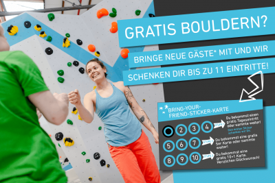 Bring your friend Aktion in der Boulderwelt Dortmund