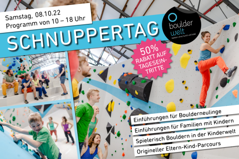 Boulderwelt Dortmund - Schnuppertag am 8.10.22