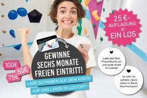 Prepaidkonto aufladen - Gewinne 6 Monate freien Eintritt in der Boulderwelt Dortmund