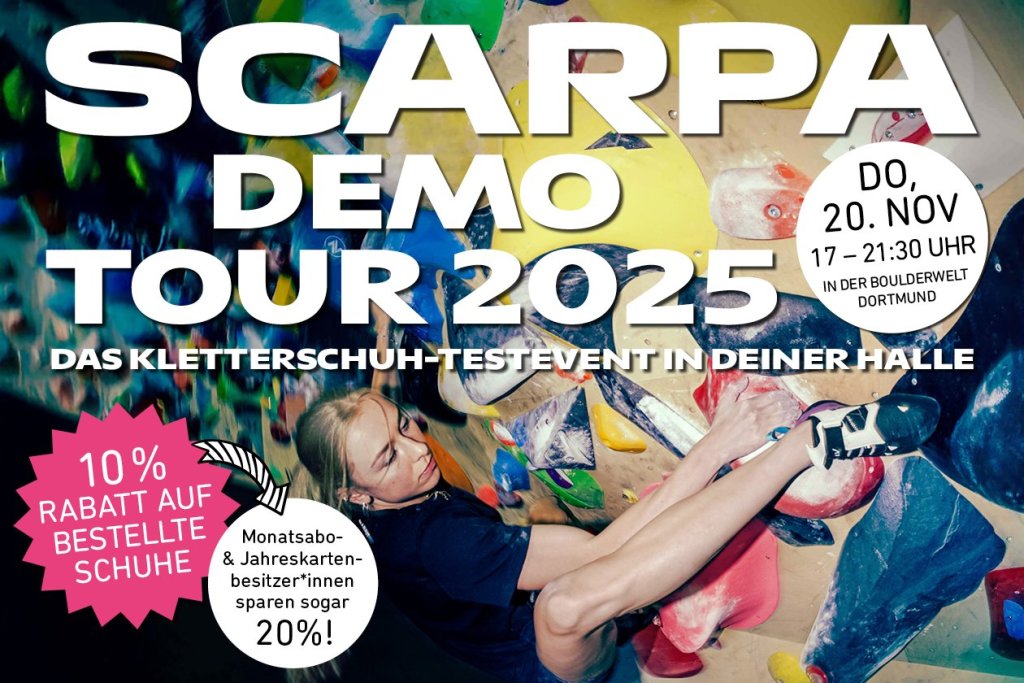 Scarpa Demo Tour in der Boulderwelt Dortmund