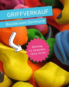 Großer Griffverkauf Boulderwelt Dortmund am 16.12.25