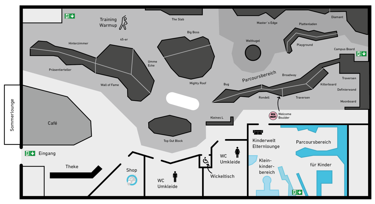Hallenplan Boulderwelt Dortmund